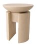 Side Table — Oak & Travertine