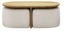 Coffee Table/Ottoman — Oak/Ivory