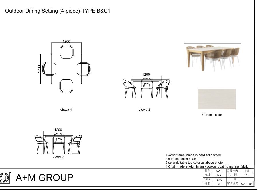 Outdoor Dining Setting (4-piece)